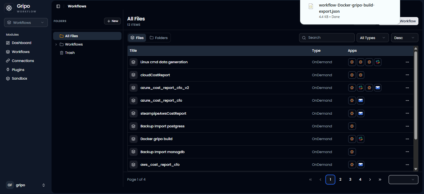 Export Plugin Menu