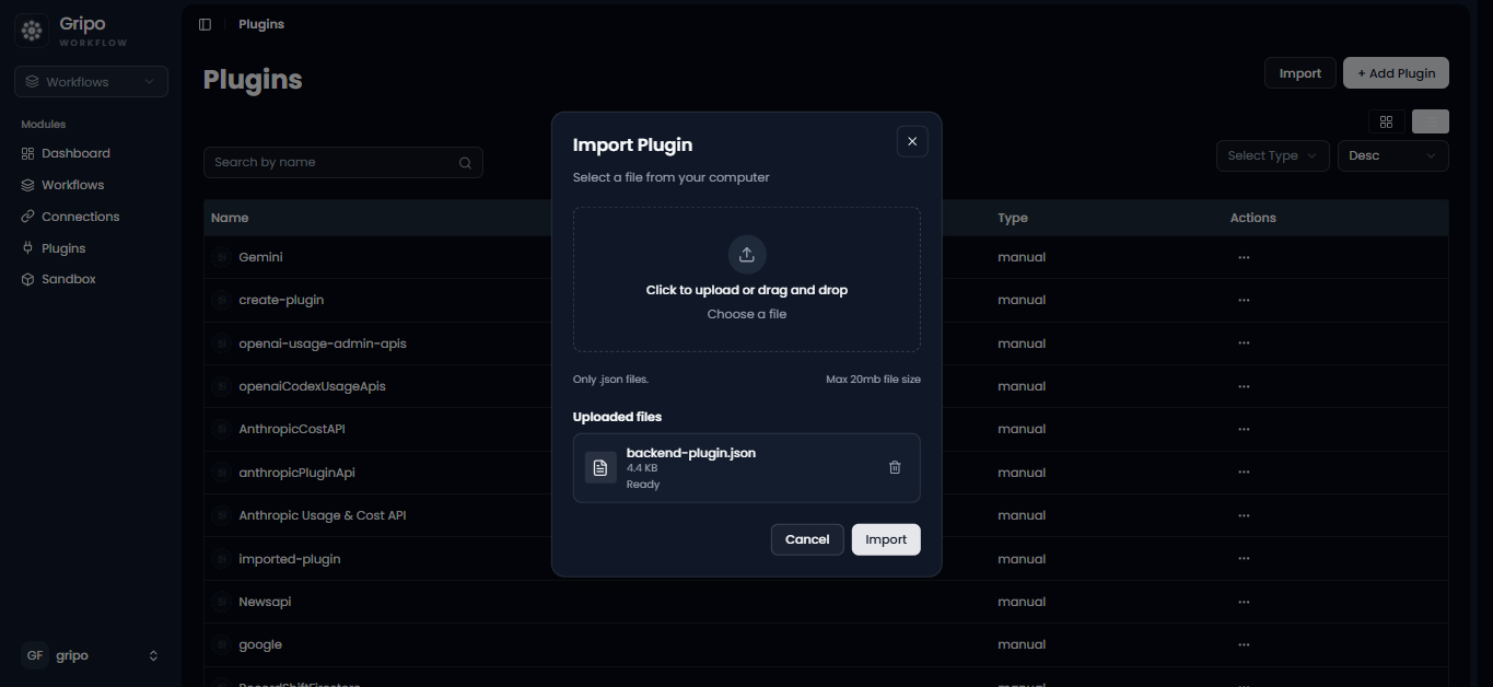 Import Button